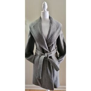 Calvin Klein Charcole Trench Coat Women Size 6 Wool NWOT